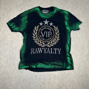 Rawyalty T-Shirt Mens 3XL Black Green Metallic Rhinestone Black Label Graphic